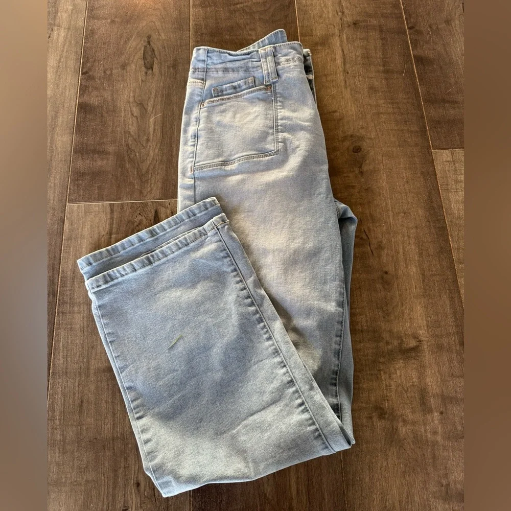 Women's Light Blue Flare Jeans - Picture 2 of 12